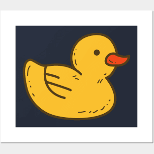 Illustrated Yellow Rubber Ducky Posters and Art